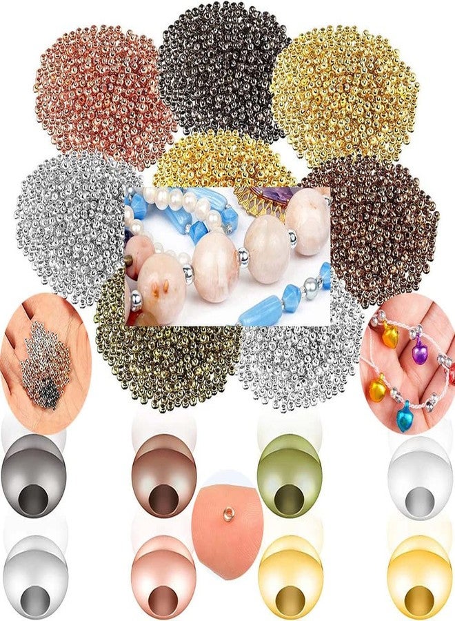 DIY Crafts 125 Grm, Antique Silver, Metal Spacer Beads Metallic Plated Round Beads Tiny Smooth Crimp Beads Jewelry Bracelet Making Clamp End Stopper Spacer (125 Grm, Antique Silver) - Image 1